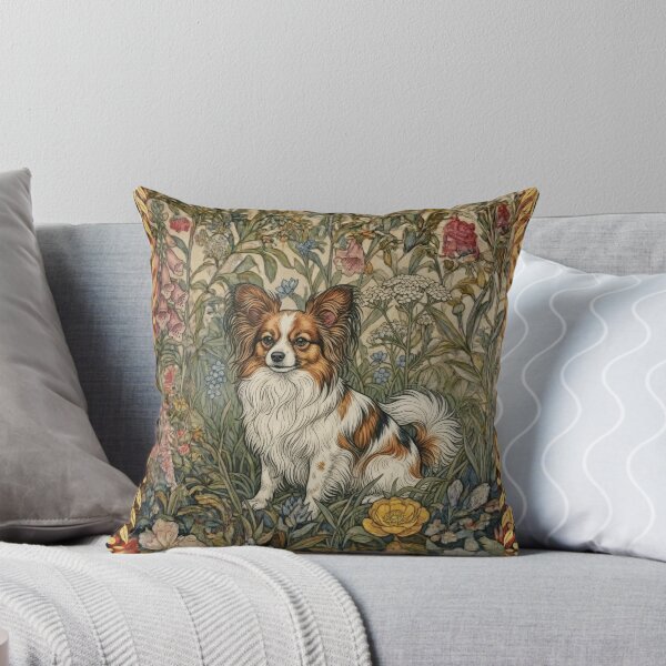 Item preview, Papillon Dog William Morris Floral Art Vintage designed and sold by AntiqueImages.