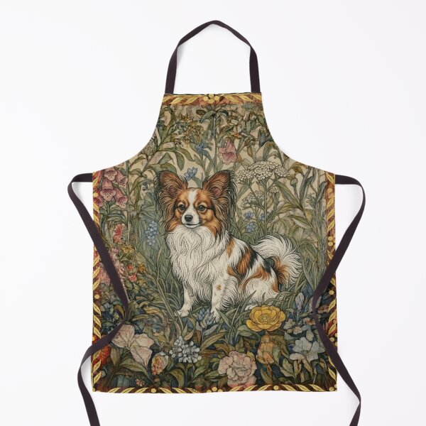 Item preview, Papillon Dog William Morris Floral Art Vintage designed and sold by AntiqueImages.