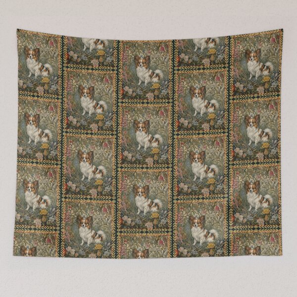 Item preview, Papillon Dog William Morris Floral Art Vintage designed and sold by AntiqueImages.