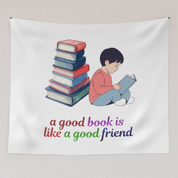 Item preview, A Good Book Is Like A Good Friend. designed and sold by Dinasshop.