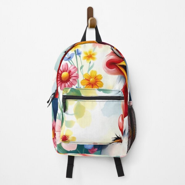 Item preview, Funny Surprised Rooster in Flower Garden designed and sold by Serene Strokes Art.