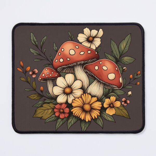 Item preview, Cottagecore Mushroom Wildflower Bouquet T-Shirt designed and sold by Nyx Creates.