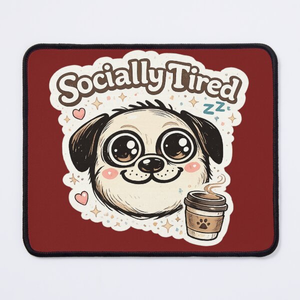 Item preview, Socially Tired Cute Dog Coffee Design | Introvert Humor Puppy | Funny Anti Social Aesthetic designed and sold by sumodesign.