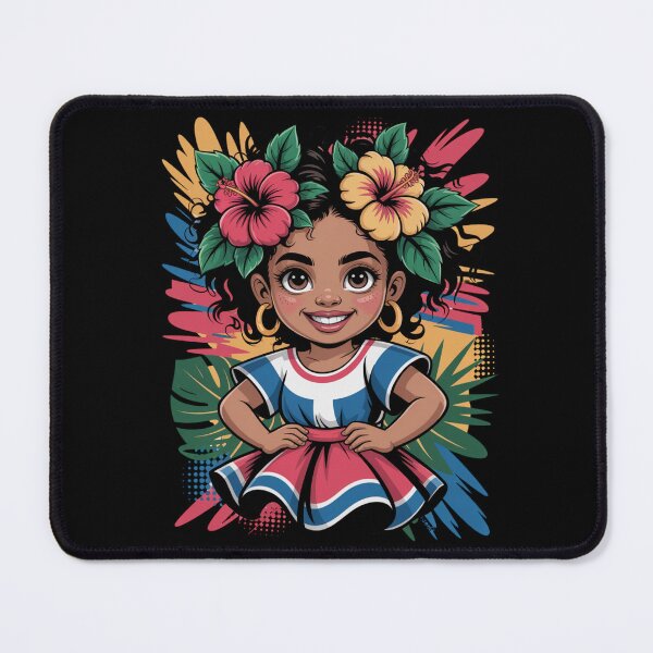 Item preview, Dominican Girl — Tropical Flower Crown Cartoon V18 designed and sold by DarylWelsh2024.