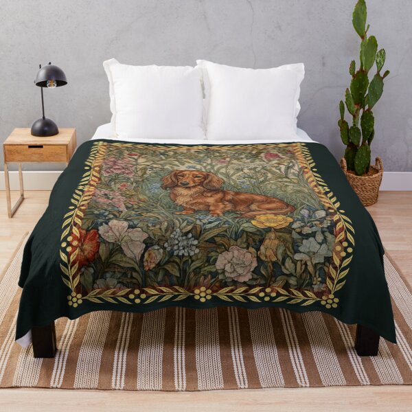 Item preview, Victorian Dachshund Cottagecore Floral Dog Art designed and sold by AntiqueImages.