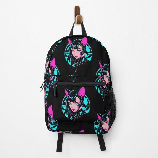 Item preview, Cyberpunk Cat Girl Neon Synthwave Aesthetic designed and sold by Quotable Gear.