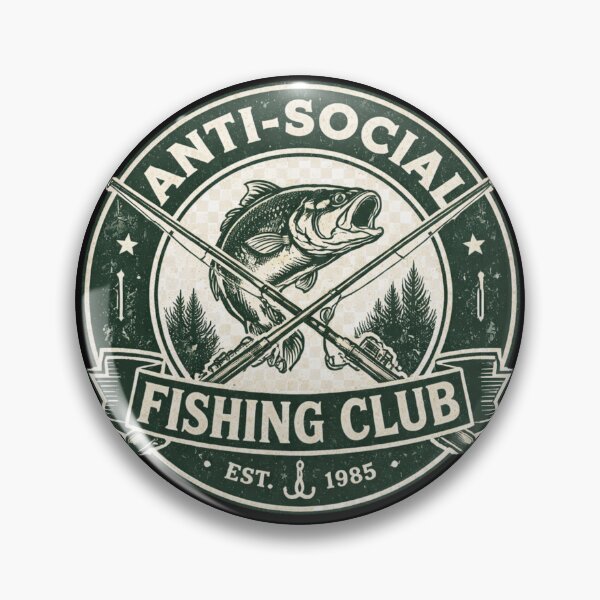 Item preview, Anti Social Fishing Club – Funny Bass Fishing Dad Gift Retro Design designed and sold by Ladys-Gents.