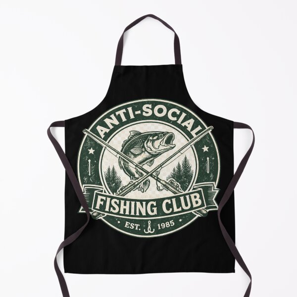 Item preview, Anti Social Fishing Club – Funny Bass Fishing Dad Gift Retro Design designed and sold by Ladys-Gents.