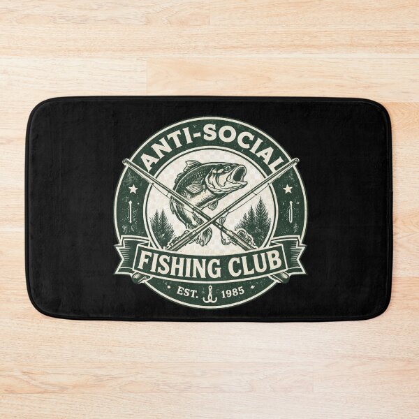 Item preview, Anti Social Fishing Club – Funny Bass Fishing Dad Gift Retro Design designed and sold by Ladys-Gents.