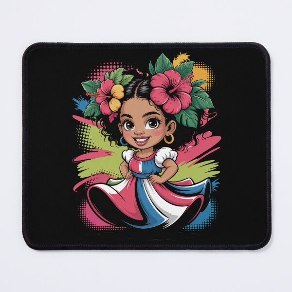Item preview, Dominican Girl — Tropical Flower Crown Cartoon V19 designed and sold by DarylWelsh2024.