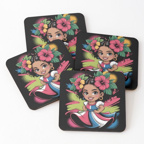 Item preview, Dominican Girl — Tropical Flower Crown Cartoon V19 designed and sold by DarylWelsh2024.