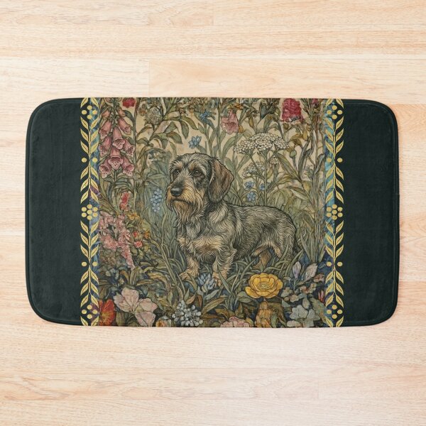 Item preview, Bearded Dachshund Victorian Garden Floral Design designed and sold by AntiqueImages.