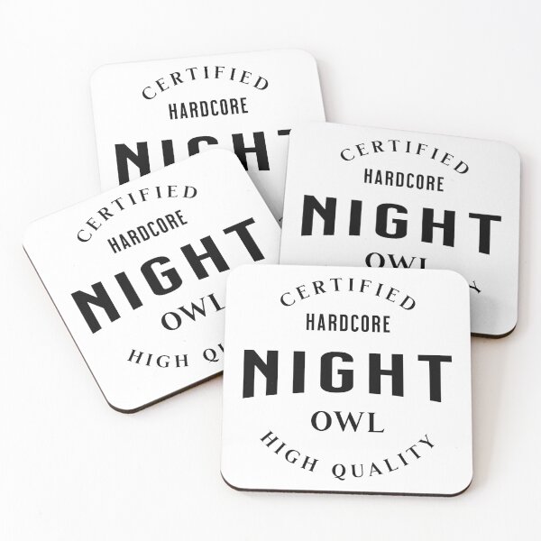 Item preview, Certified Hardcore Night Owl Funny Late Night Gift designed and sold by Patina & Pixel.