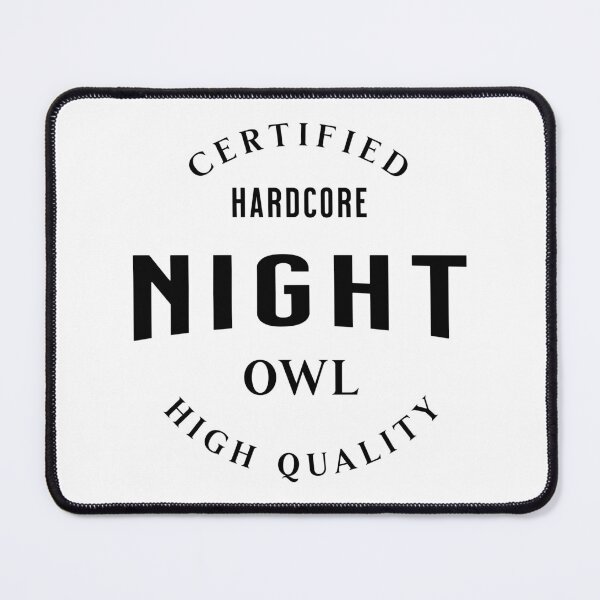 Item preview, Certified Hardcore Night Owl Funny Late Night Gift designed and sold by Patina & Pixel.