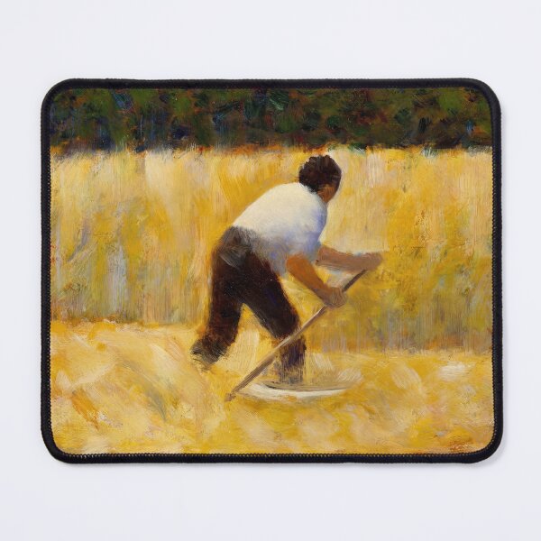Item preview, The Mower by Georges Seurat: Neo Impressionist Rural Harvest Poster designed and sold by artofuniverse.