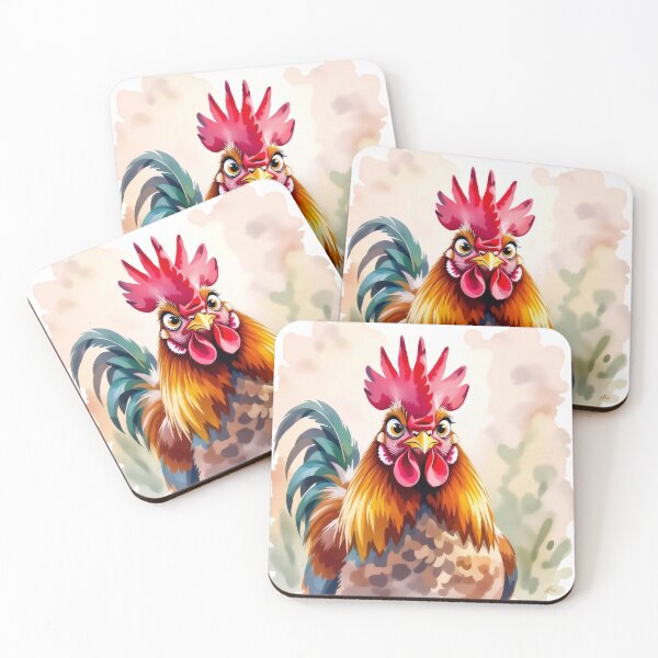 Item preview, Whimsical Watercolor Rooster in a Summer Field designed and sold by Serene Strokes Art.