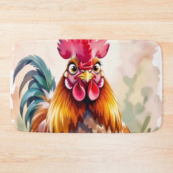 Item preview, Whimsical Watercolor Rooster in a Summer Field designed and sold by Serene Strokes Art.