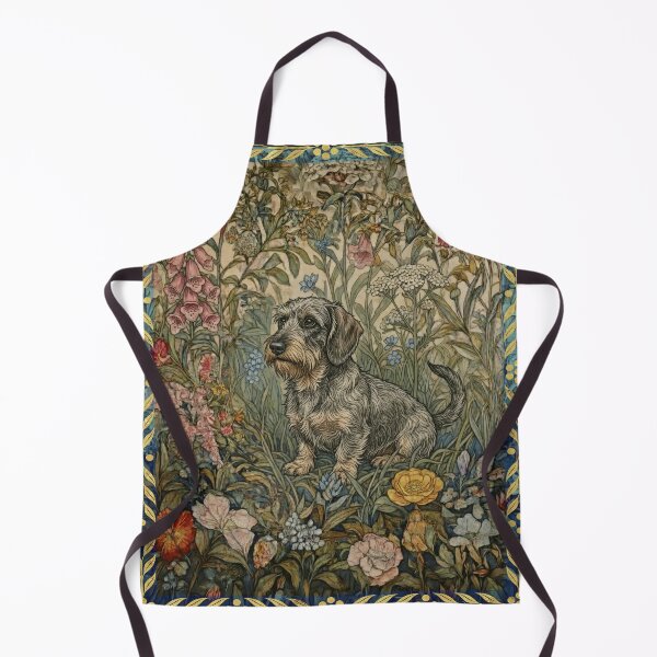 Item preview, Bearded Dachshund Victorian Garden Floral Design designed and sold by AntiqueImages.