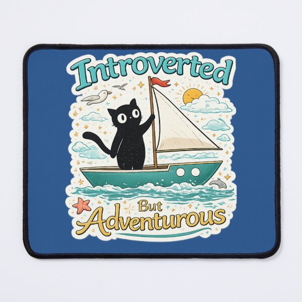 Item preview, Introverted But Adventurous Cat Sailing Design | Cute Introvert Travel Humor | Anti Social Explorer Aesthetic designed and sold by sumodesign.