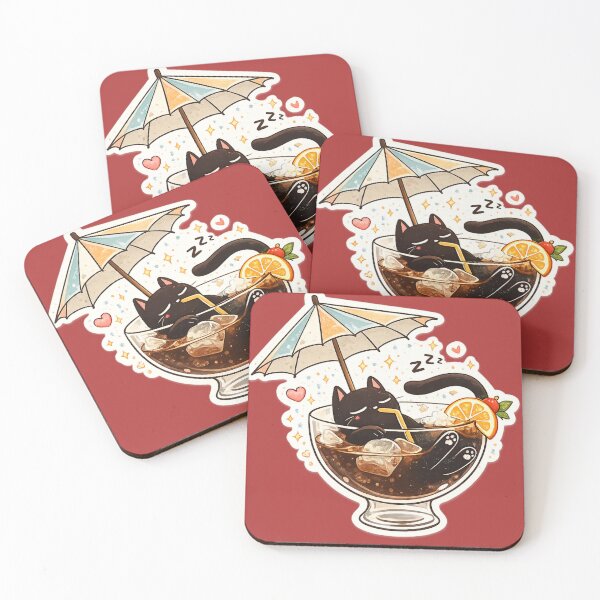 Item preview, Introvert Chill Cat Iced Coffee Design | Cute Lazy Cat Summer Aesthetic | Anti Social Relax Vibes designed and sold by sumodesign.