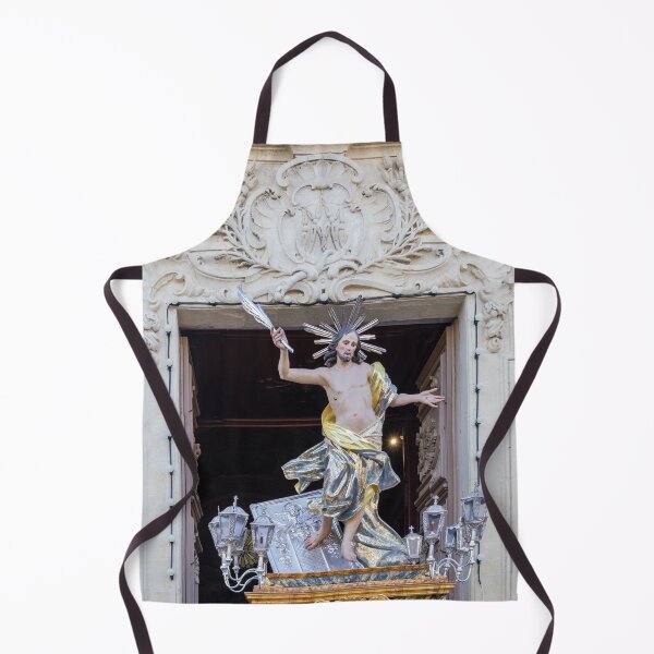 Item preview, Baroque Statue Of The Risen Christ Displayed From An Ornate Church Portal During Procession designed and sold by Nmallia.