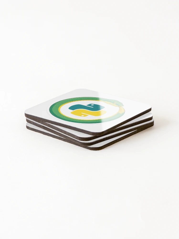 Thumbnail 4 of 5, Coasters (Set of 4), Python Snake Ouroboros Developer Sticker designed and sold by eikulabs.
