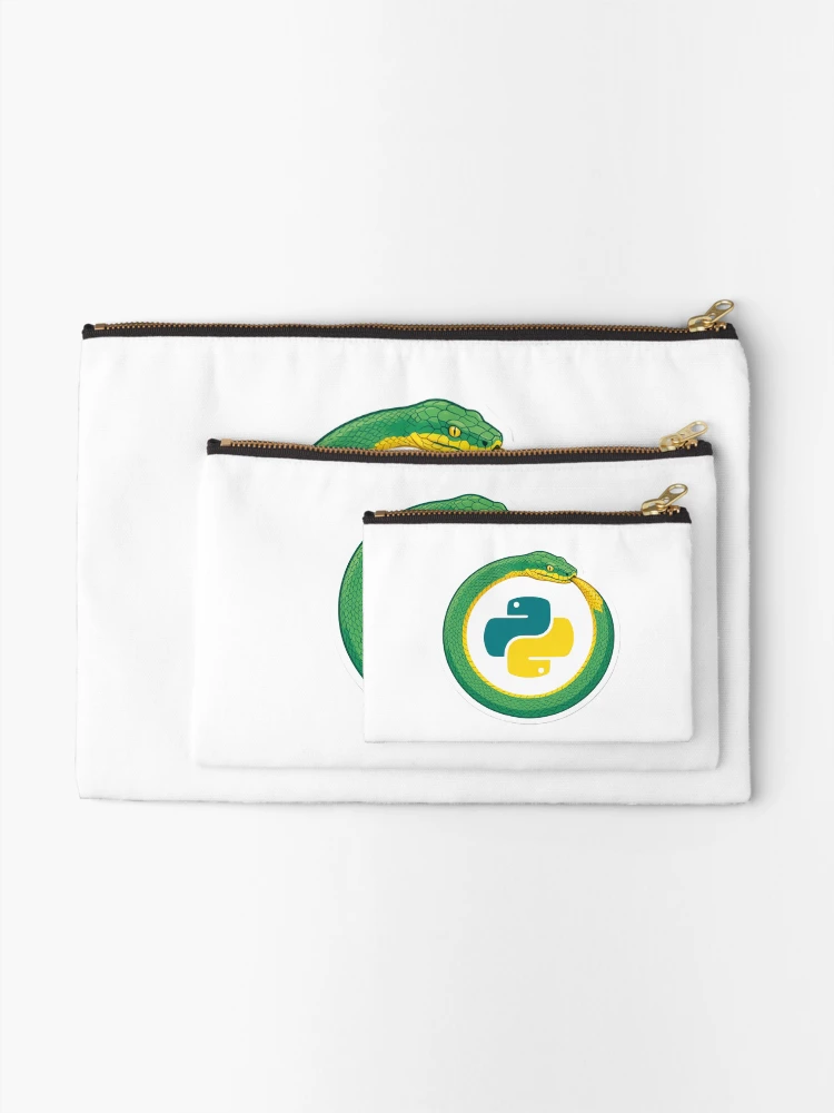 Thumbnail 2 of 4, Zipper Pouch, Python Snake Ouroboros Developer Sticker designed and sold by eikulabs.