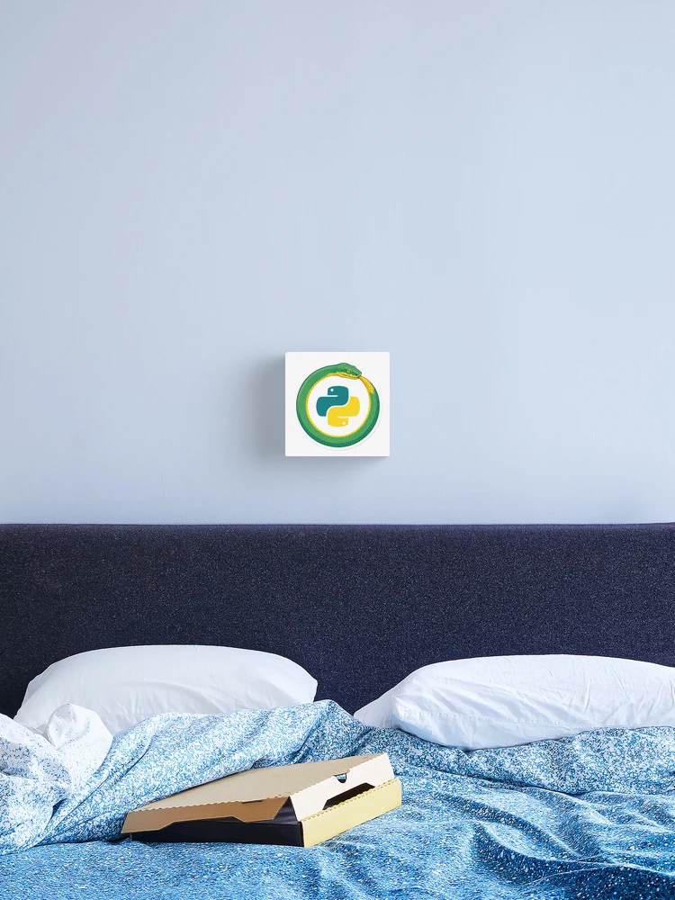 Thumbnail 2 of 3, Canvas Print, Python Snake Ouroboros Developer Sticker designed and sold by eikulabs.