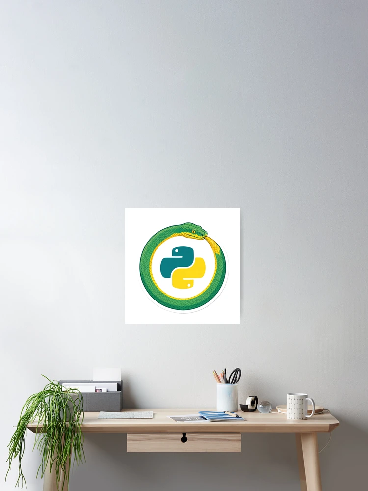 Imagen 2 de 3, Póster con la obra Python Snake Ouroboros Developer Sticker, diseñada y vendida por eikulabs.
