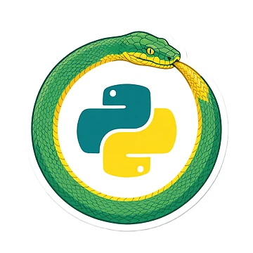 Artwork thumbnail, Python Snake Ouroboros Developer Sticker by eikulabs