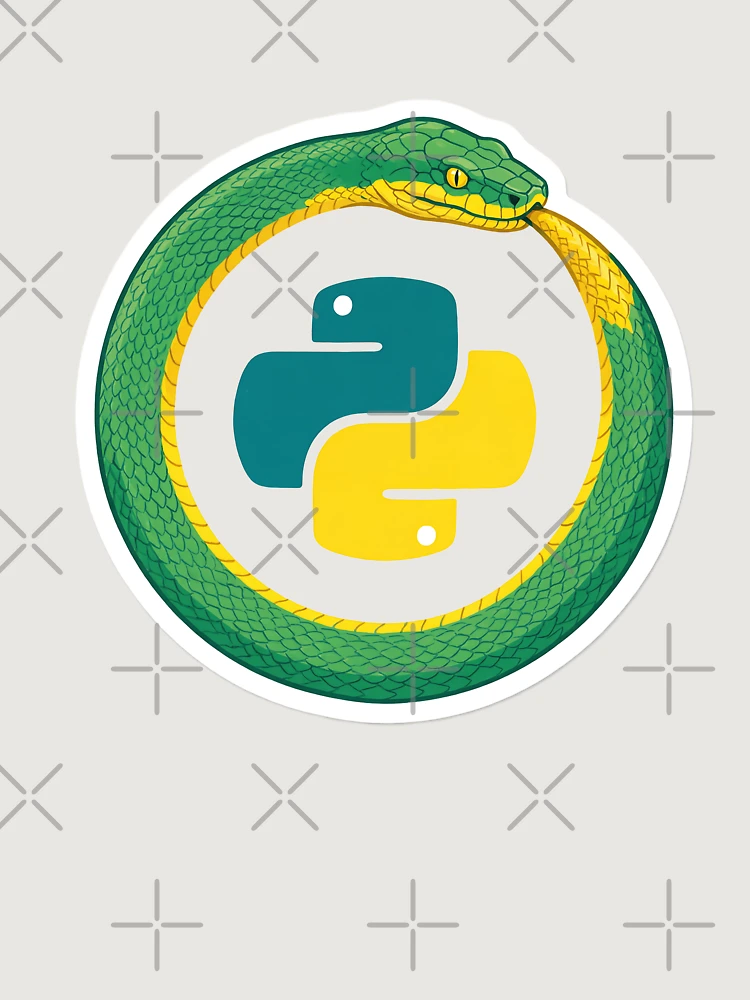 Thumbnail 6 of 6, Premium Oversized Sweatshirt, Python Snake Ouroboros Developer Sticker designed and sold by eikulabs.
