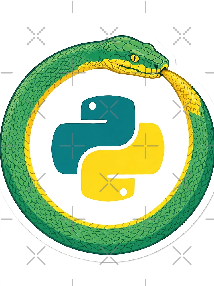 Thumbnail 3 of 3, Scarf, Python Snake Ouroboros Developer Sticker designed and sold by eikulabs.