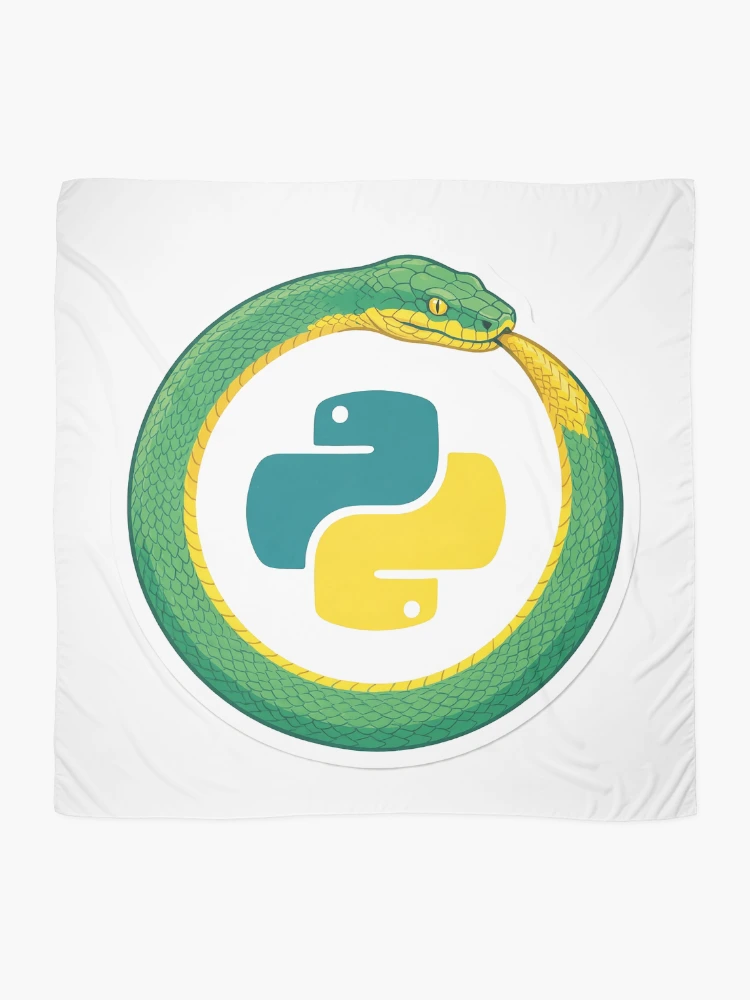 Thumbnail 2 of 3, Scarf, Python Snake Ouroboros Developer Sticker designed and sold by eikulabs.