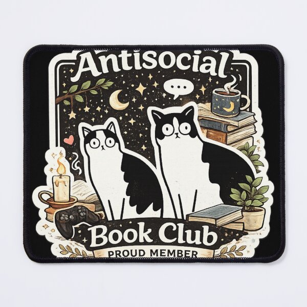 Item preview, Antisocial Book Club Cat Design | Introvert Reader Humor | Proud Member Cozy Reading Aesthetic designed and sold by sumodesign.