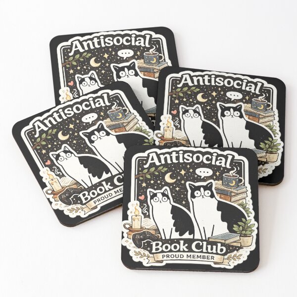 Item preview, Antisocial Book Club Cat Design | Introvert Reader Humor | Proud Member Cozy Reading Aesthetic designed and sold by sumodesign.