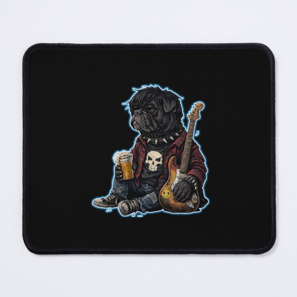 Item preview, Grunge Rock Pug Guitar Beer Punk Dog | Funny Music Lover Gift | Rebel Pub Rock Style designed and sold by ☆ CR4ZIIB4BII ☆.