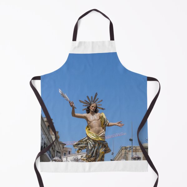 Item preview, Gilded Statue Of the Resurrected Jesus In Outdoor Religious Procession Under Blue Sky designed and sold by Nmallia.