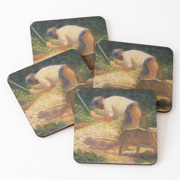 Item preview, The Stone Breaker by Georges Seurat: Neo Impressionist Rustic Wall Art designed and sold by artofuniverse.