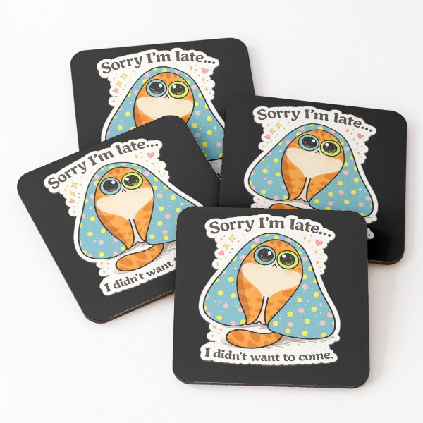Item preview, Funny Introvert Cat “Sorry I’m Late I Didn’t Want to Come” Cute Anti Social Humor Design designed and sold by sumodesign.