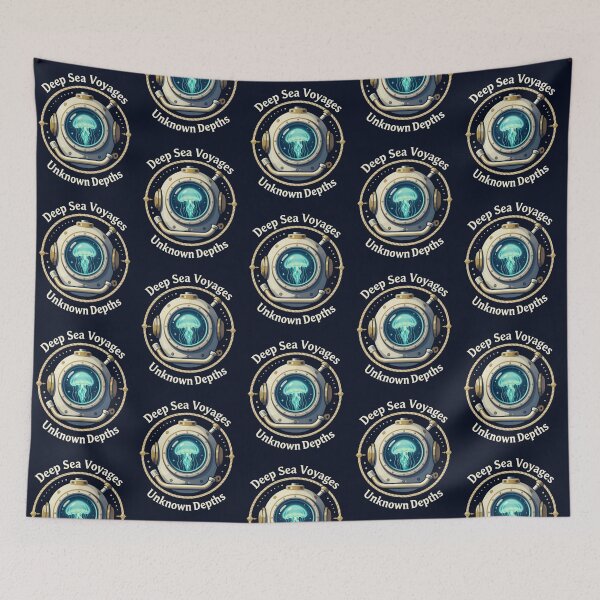 Item preview, Deep Sea Voyages – Nautical Jellyfish Emblem designed and sold by Dogandesighn.