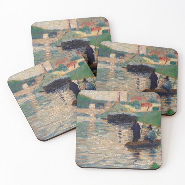 Item preview, View of the Seine by Georges Seurat: Neo Impressionist River Landscape Poster designed and sold by artofuniverse.