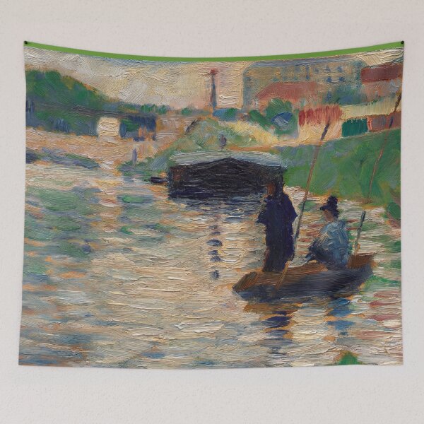 Item preview, View of the Seine by Georges Seurat: Neo Impressionist River Landscape Poster designed and sold by artofuniverse.