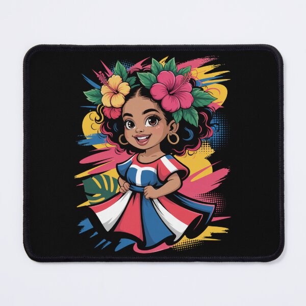 Item preview, Dominican Girl — Tropical Flower Crown Cartoon V20 designed and sold by DarylWelsh2024.