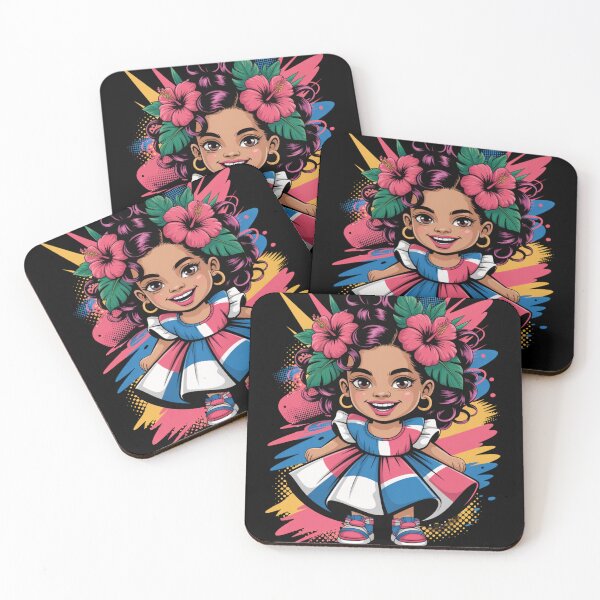 Item preview, Dominican Girl — Tropical Flower Crown Cartoon V22 designed and sold by DarylWelsh2024.