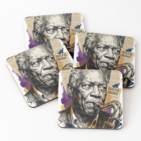 Item preview, Portrait of a Jazz Legend with a Saxophone Collage designed and sold by Honu2025.