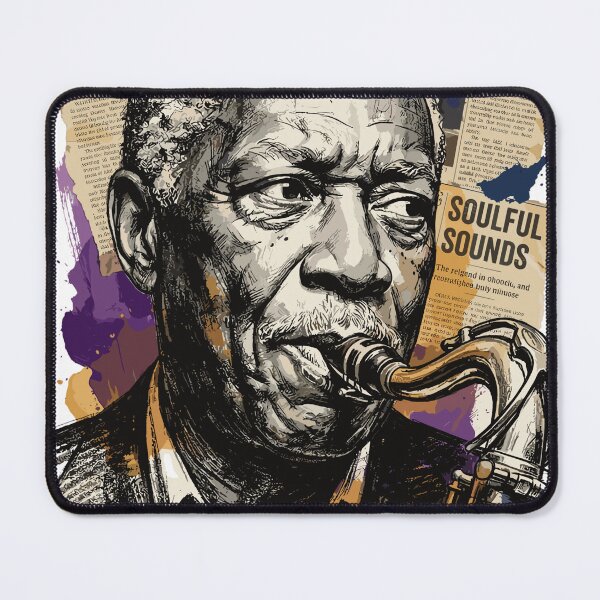 Item preview, Portrait of a Jazz Legend with a Saxophone Collage designed and sold by Honu2025.