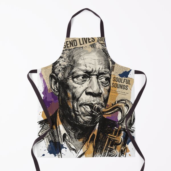 Item preview, Portrait of a Jazz Legend with a Saxophone Collage designed and sold by Honu2025.