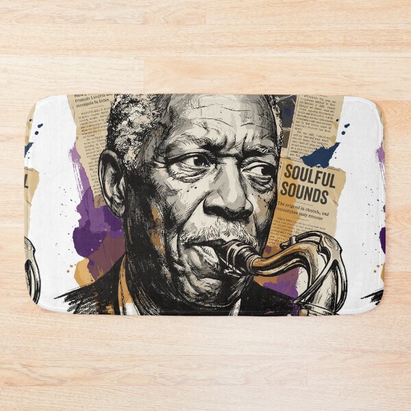 Item preview, Portrait of a Jazz Legend with a Saxophone Collage designed and sold by Honu2025.