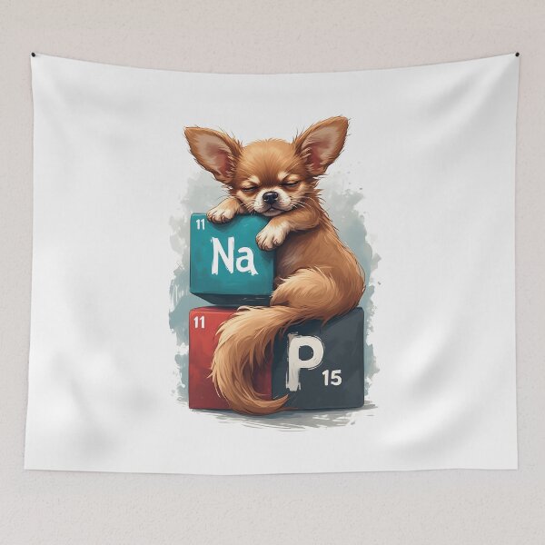Item preview, Nap Chemistry Pun Chihuahua – Periodic Table Science Humor designed and sold by owi-art.
