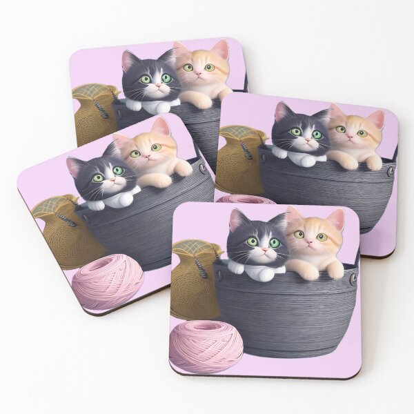 Item preview, Two Best Friends: Cute Kittens in a Cozy Basket designed and sold by Serene Strokes Art.
